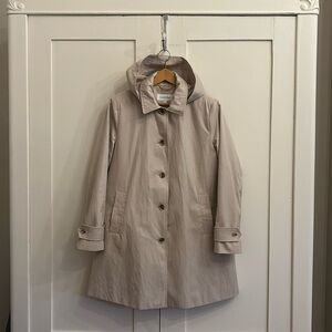 Calvin Klein Trench Coat with Removable Hood - L